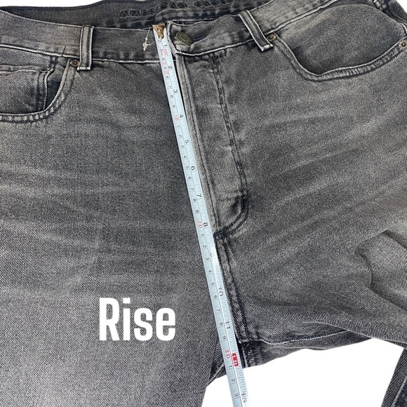 American Eagle Hi Rise Girlfriend buttonfly Denim Jeans Womens 12 x-long black - Picture 8 of 9